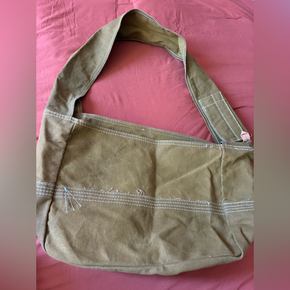 Brown Canvas Shoulder Bag